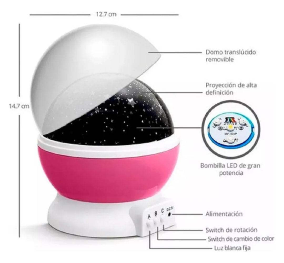 Lámpara Giratoria Proyector Estelar: Viaja sin salir de tu habitación